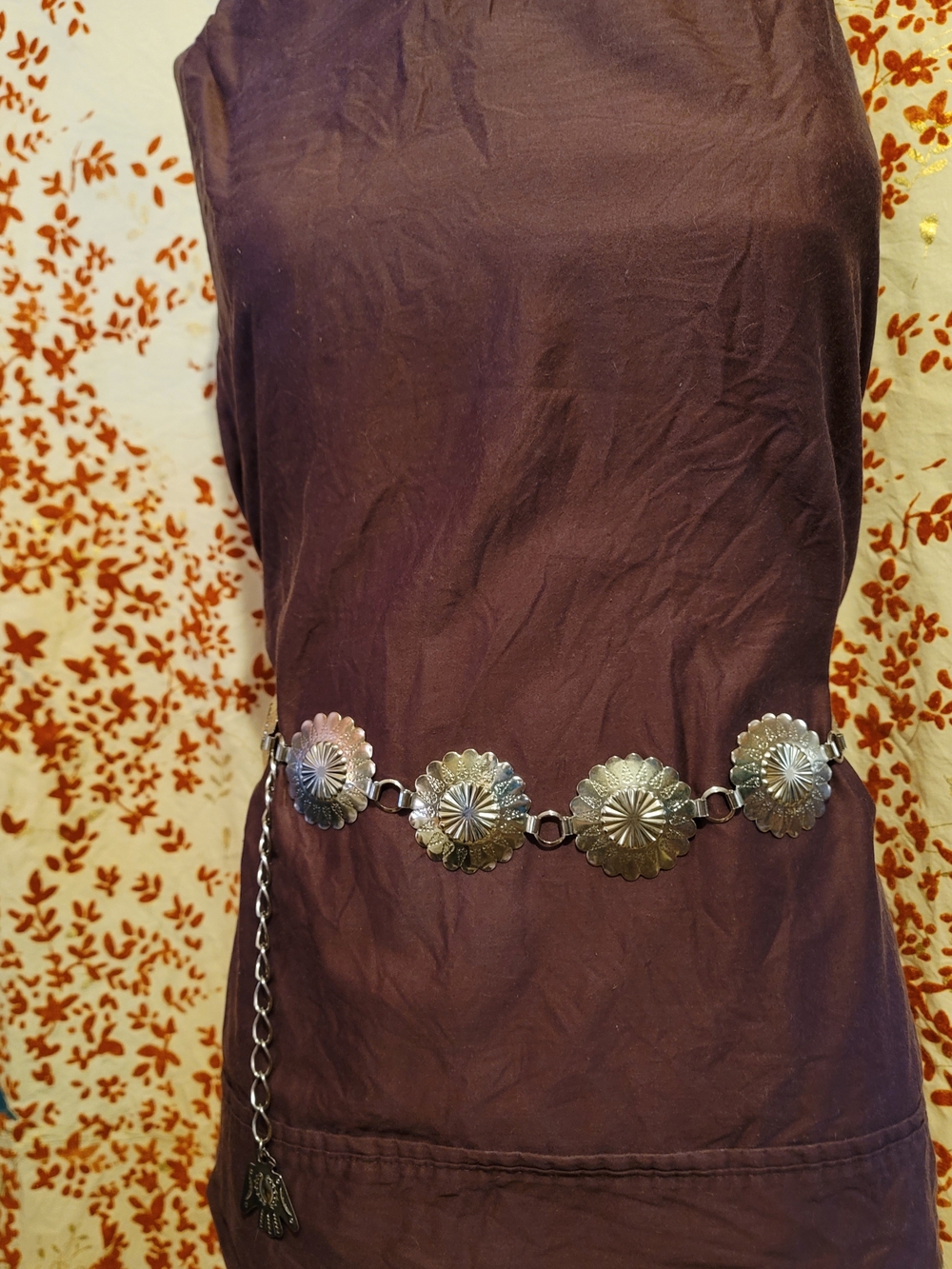 Metal Concho Chain Waist Belt - Silver-tone
